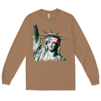 Toasted Coconut Puerto Rico Resiste Statue of Liberty Puerto Rican Flag Long Sleeve Tee - trangStudio