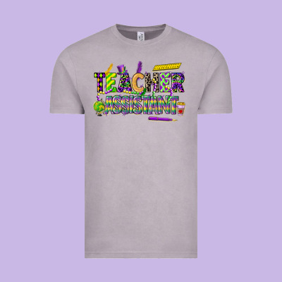 Mardi Gras Teacher Assistant Vintage Tee Designed By Cowgirlartshop