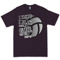 Plum I Know I Play Like A Girl Try To Keep Up Volleyball Premium Tee - Bettercallsaul