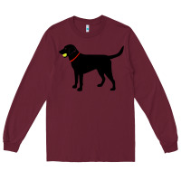 Burgundy Labrador Retriever Fetch, Black Lab Play Ball Long Sleeve Tee - trangStudio