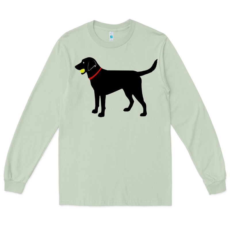 Labrador Retriever Fetch, Black Lab Play Ball Long Sleeve Tee by trangStudio | Teevron