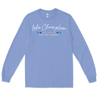 Colony Blue Lake Champlain Oars Graphic Long Sleeve Tee - trangStudio