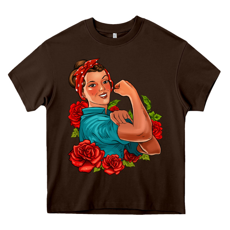 Hispanic Strong Woman With Roses Heavy Core Tee by Jasminsmagicworld | Teevron