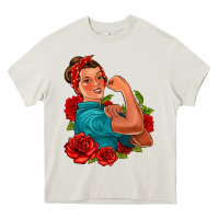 Cream hispanic strong woman with roses Heavy Core Tee - Jasminsmagicworld