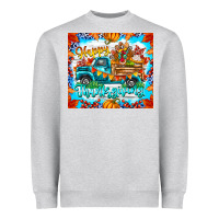 Heather Grey happy thanksgiving Heavyweight Sweatshirt - CowhideDigitalArt
