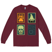 Burgundy Inscryption Psychological Horror Card Categories Game Halloween Scary  Long Sleeve Tee - trangStudio
