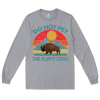 Heather Grey Do Not Pet The Fluffy Cows Vintage Long Sleeve Tee - trangStudio