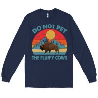 Navy Do Not Pet The Fluffy Cows Vintage Long Sleeve Tee - trangStudio