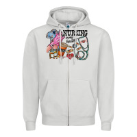 Dove Grey nursing in my heart Zipper Hoodie - RacoonDesign