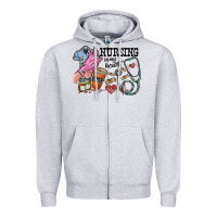 Heather Grey nursing in my heart Zipper Hoodie - RacoonDesign