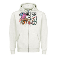 Oatmeal Heather nursing in my heart Zipper Hoodie - RacoonDesign