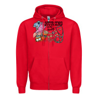 Red nursing in my heart Zipper Hoodie - RacoonDesign
