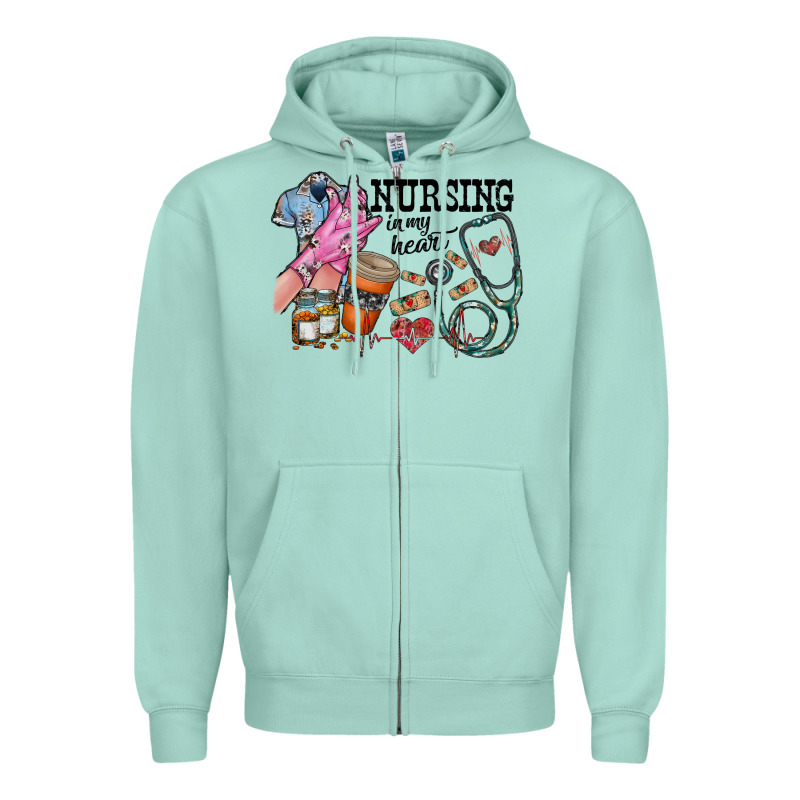 Nursing In My Heart Zipper Hoodie by RacoonDesign | Teevron