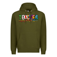 Army Green Teacher Cryons Kids Caffeine Premium Hoodie - CowhideDigitalArt