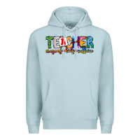Blue Mist Teacher Cryons Kids Caffeine Premium Hoodie - CowhideDigitalArt