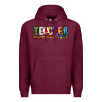 Burgundy Teacher Cryons Kids Caffeine Premium Hoodie - CowhideDigitalArt