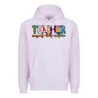 Lilac Teacher Cryons Kids Caffeine Premium Hoodie - CowhideDigitalArt