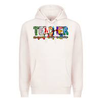 Pale Pink Teacher Cryons Kids Caffeine Premium Hoodie - CowhideDigitalArt
