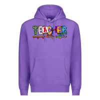 Purple Teacher Cryons Kids Caffeine Premium Hoodie - CowhideDigitalArt