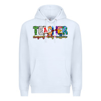 White Teacher Cryons Kids Caffeine Premium Hoodie - CowhideDigitalArt