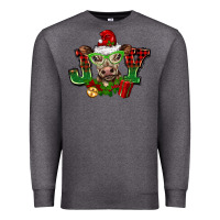 Charcoal Heather christmas joy cow Premium Sweatshirt - BarkalooDesign