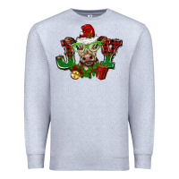 Heather Grey christmas joy cow Premium Sweatshirt - BarkalooDesign