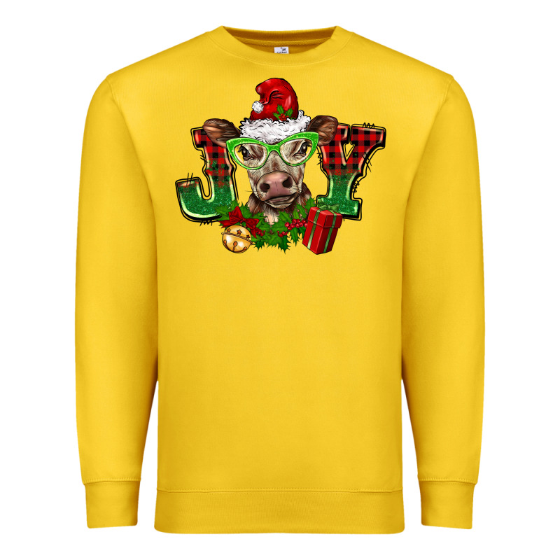 Christmas Joy Cow Premium Sweatshirt by BarkalooDesign | Teevron