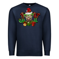 Navy christmas joy cow Premium Sweatshirt - BarkalooDesign