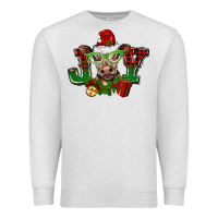 Oatmeal Heather christmas joy cow Premium Sweatshirt - BarkalooDesign