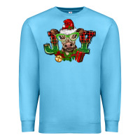 Ocean Blue christmas joy cow Premium Sweatshirt - BarkalooDesign