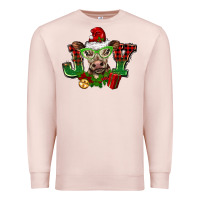 Pale Pink christmas joy cow Premium Sweatshirt - BarkalooDesign