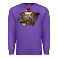 Purple christmas joy cow Premium Sweatshirt - BarkalooDesign