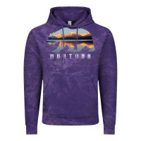 Cloud Purple Montana Bear with Glacier National Park Lake Image Souvenir Vintage Hoodie - trangStudio