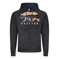 Vintage Black Montana Bear with Glacier National Park Lake Image Souvenir Vintage Hoodie - trangStudio
