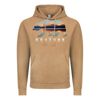 Vintage Camel Montana Bear with Glacier National Park Lake Image Souvenir Vintage Hoodie - trangStudio