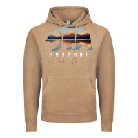 Vintage Coffee Montana Bear with Glacier National Park Lake Image Souvenir Vintage Hoodie - trangStudio