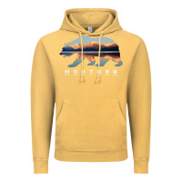 Vintage Mustard Montana Bear with Glacier National Park Lake Image Souvenir Vintage Hoodie - trangStudio