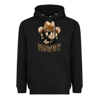 Black howdy smiley face Heavyweight Hoodie - BarkalooDesign