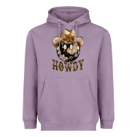 Lavender howdy smiley face Heavyweight Hoodie - BarkalooDesign