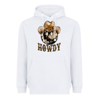 White howdy smiley face Heavyweight Hoodie - BarkalooDesign