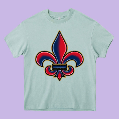Louisiana Fleur De Lis Heavy Core Tee Designed By Barkaloodesign