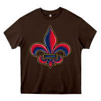 Chocolate Brown louisiana fleur de lis Heavy Core Tee - BarkalooDesign