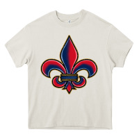 Cream louisiana fleur de lis Heavy Core Tee - BarkalooDesign