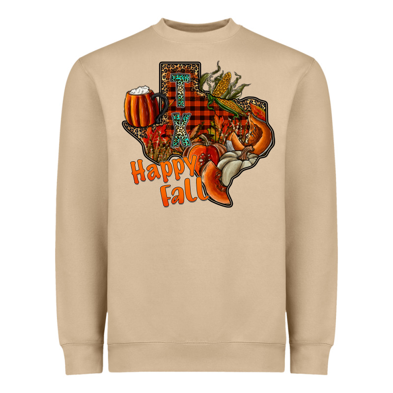 Happy Fall Texas Heavyweight Sweatshirt by CowhideDigitalArt | Teevron
