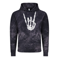 Cloud Black halloween skeleton hand horns rock n roll music lover tank top Vintage Hoodie - trangStudio