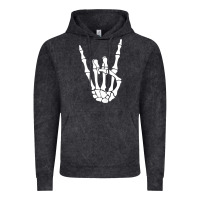 Vintage Black halloween skeleton hand horns rock n roll music lover tank top Vintage Hoodie - trangStudio