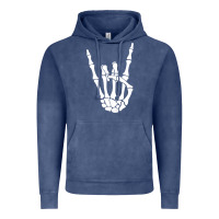 Vintage Denim halloween skeleton hand horns rock n roll music lover tank top Vintage Hoodie - trangStudio