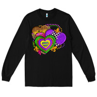 Black mardi gras heart olivia Long Sleeve Tee - OliviaCreatesArt