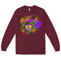 Mardi Gras Heart Olivia Long Sleeve Tee | Teevron