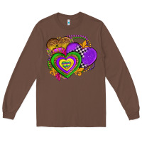Chestnut mardi gras heart olivia Long Sleeve Tee - OliviaCreatesArt